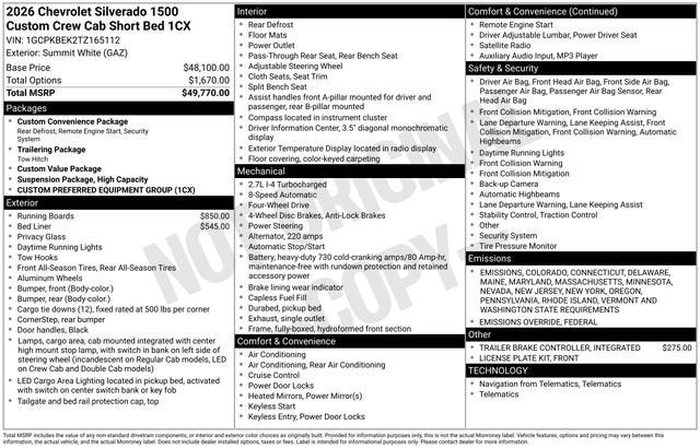 2026 Chevrolet Silverado 1500 Custom
