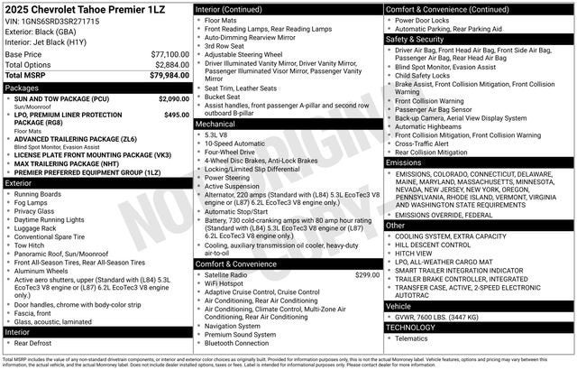 2025 Chevrolet Tahoe Premier