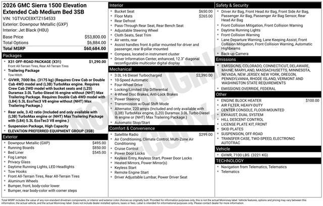 2026 GMC Sierra 1500 Elevation