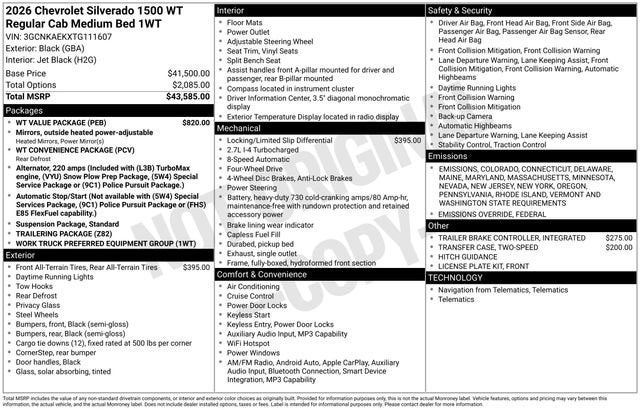 2026 Chevrolet Silverado 1500 WT